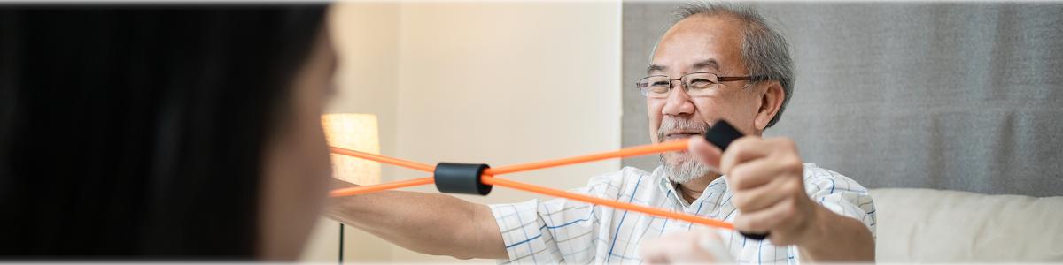 Elderly person doing exercises